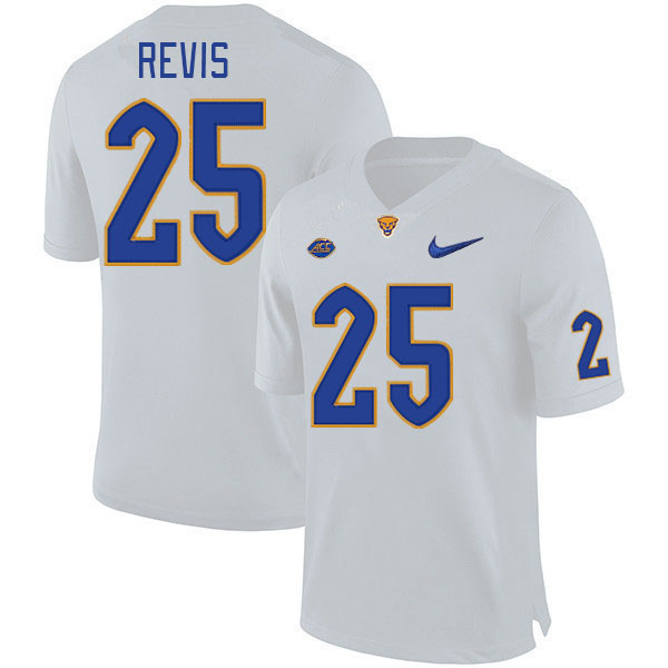 Pitt Panthers #25 Darrelle Revis College Football Jerseys Stitched Sale-White